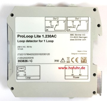 Bircher ProLoop Lite 1-Kanal Schleifendetektor, 230 Volt, 353826