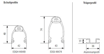 CAME EDG-I 8,2 kOhm Sicherheitsleiste mit Gummiprofil 44 mm x 74 mm