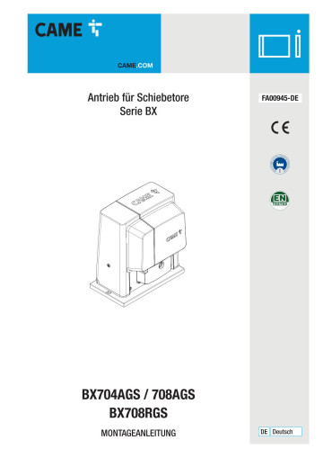 CAME BX708 Schiebetorantrieb, (alt: BX78, BX-78) inkl. Steuerung, 801MS-0030