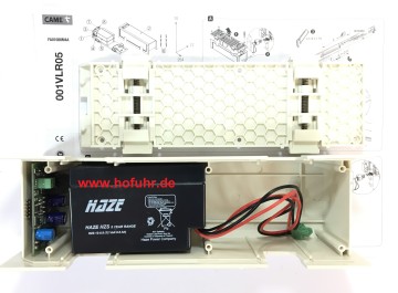 CAME Antriebe fr Fensterlden: Notbetriebseinrichtung mit 12 V Akkus und Ladeplatine