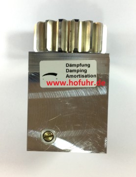 Doppel-Radialdämpfer mit Freilauf und Zahnrad Modul 4, für 1.800kg Tore, 5% Gefälle