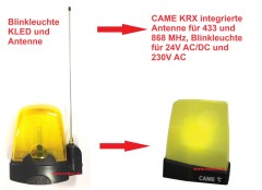 CAME KRX Blinkleuchte gelb, 24V - 230V, inkl. Antenne, 806LA-0030